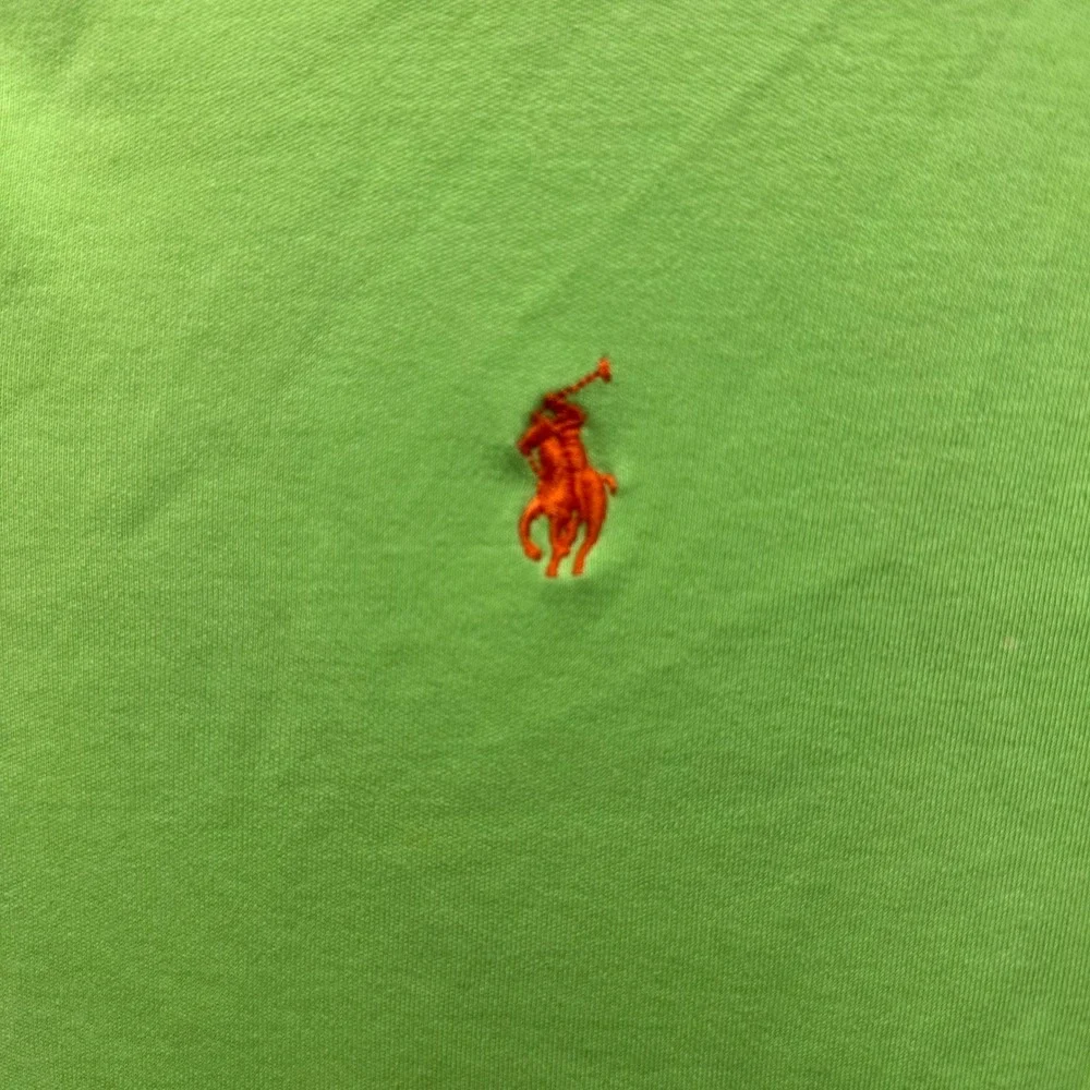 Polo Ralph Lauren Mens Lime Green Short Sleeve Cotton Polo Shirt Orange Pony M